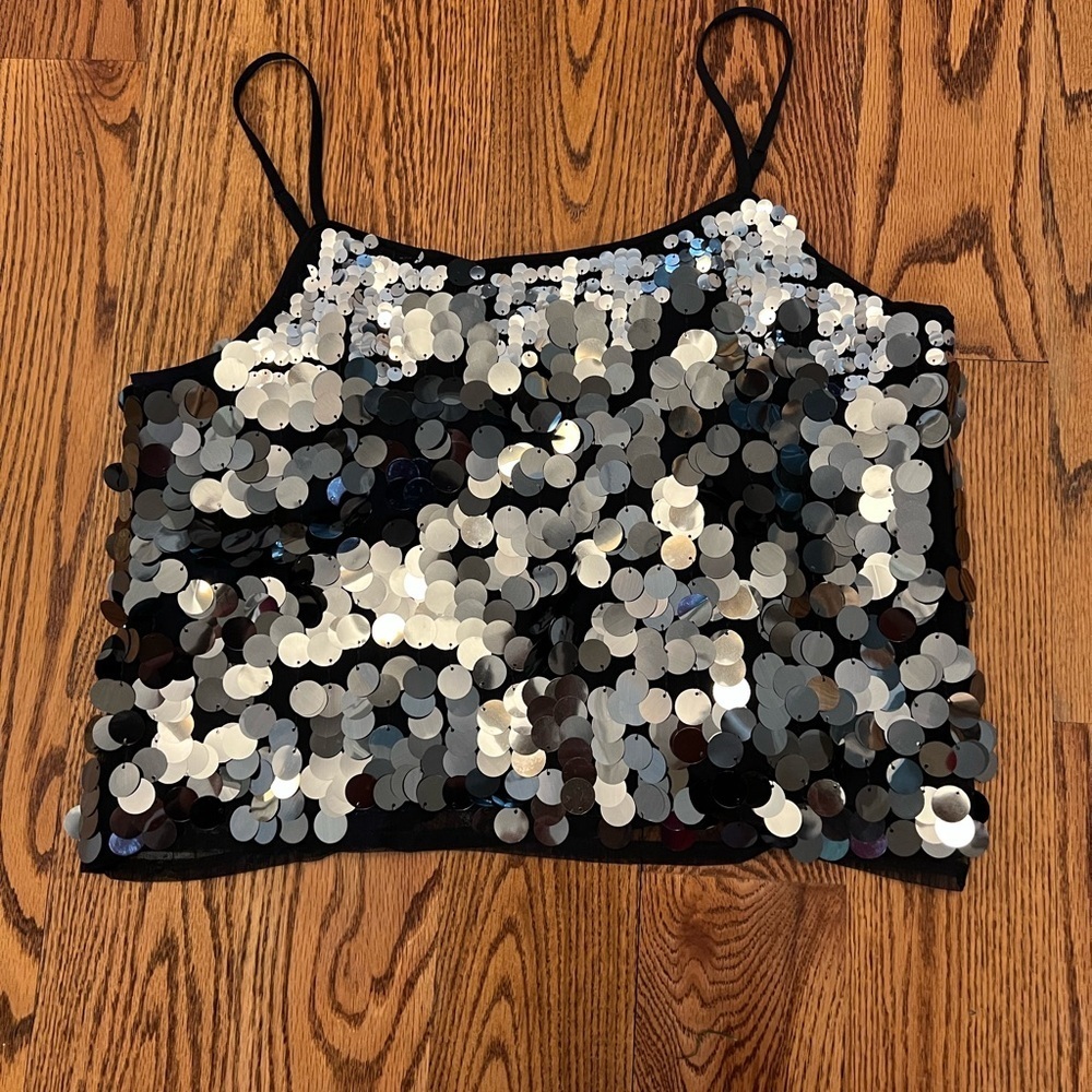 NWOT- Skies are Blue Sequin Cami Top- Size Small - Picture 5 of 9
